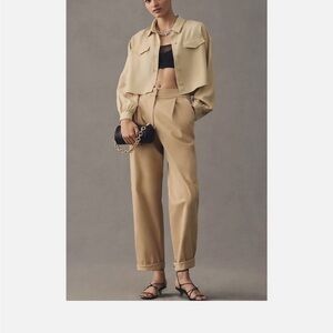 Anthropologie x Exquise High Rise  Pleated Chino NWT. Size S